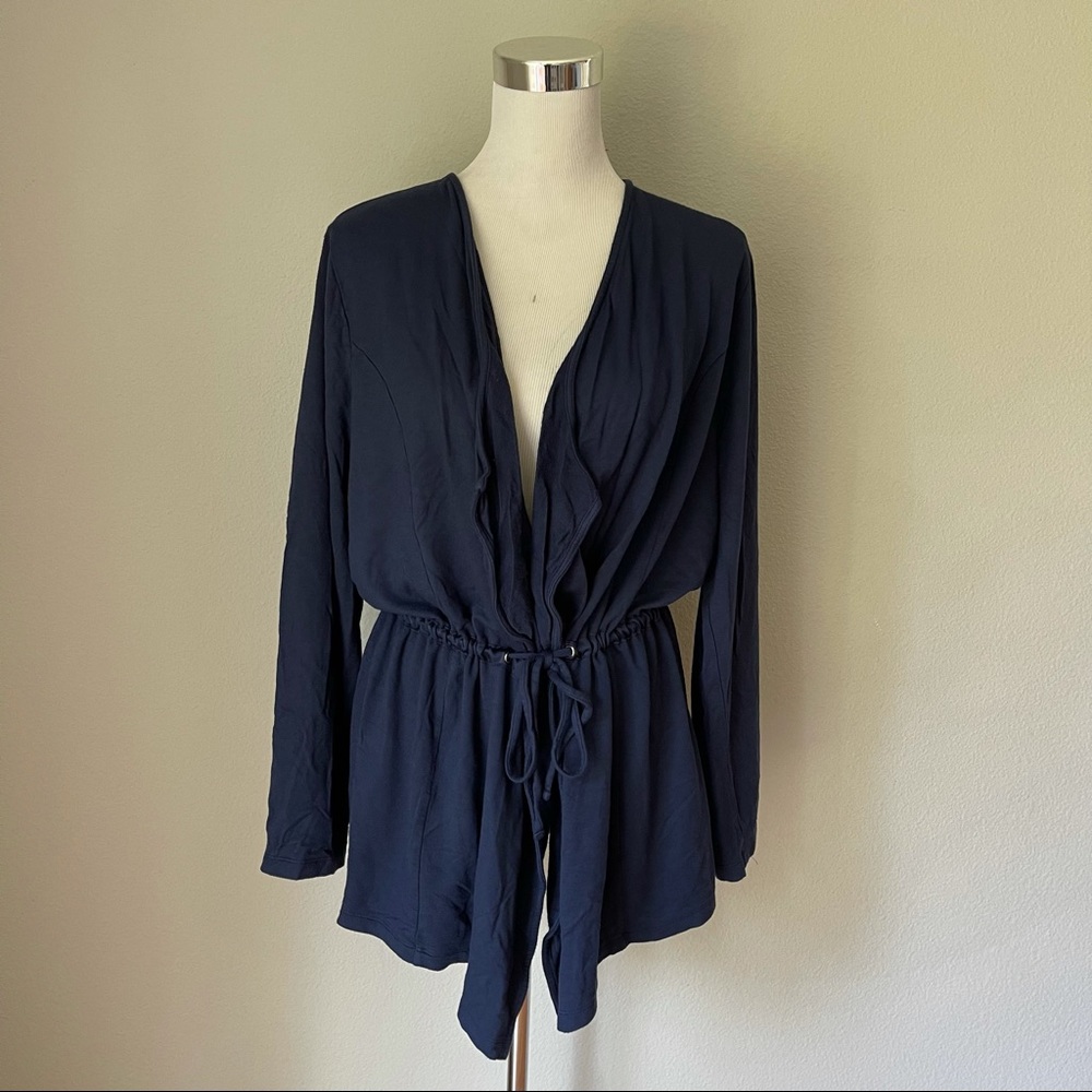 Zenergy by Chico’s Navy Blue Tie Waist Cardigan Size L (12)